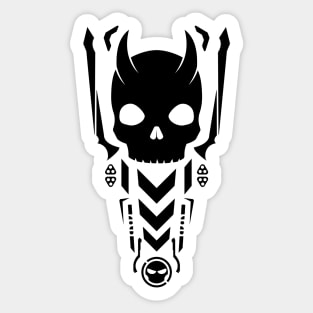 Vector Skull Techwear Back Design Sticker